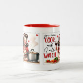 Retro Chic:  Pop Kunst Grappige Humor Quote Tweekleurige Koffiemok (Center)