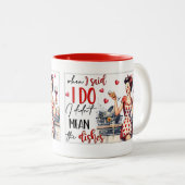 Retro Chic:  Pop Kunst Grappige Humor Quote Tweekleurige Koffiemok (Voorkant rechts)