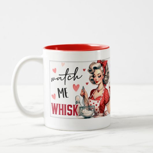 Retro Chic:  Pop Kunst Grappige Humor Quote Tweekleurige Koffiemok (Links)