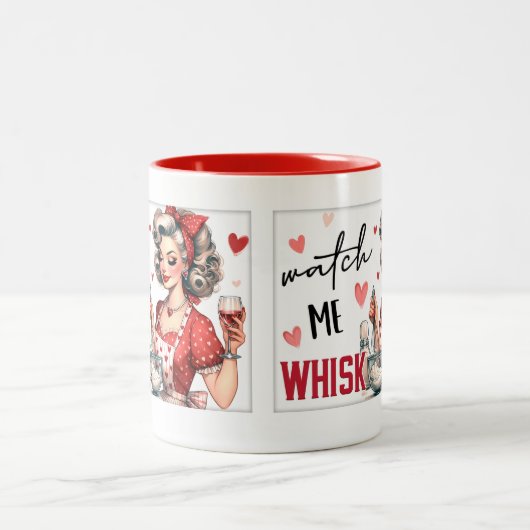 Retro Chic:  Pop Kunst Grappige Humor Quote Tweekleurige Koffiemok (Center)