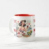 Retro Chic:  Pop Kunst Grappige Humor Quote Tweekleurige Koffiemok (Voorkant links)