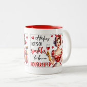 Retro Chic:  Pop Kunst Grappige Humor Quote Tweekleurige Koffiemok (Voorkant rechts)