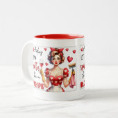 Retro Chic:  Pop Kunst Grappige Humor Quote Tweekleurige Koffiemok (Voorkant links)