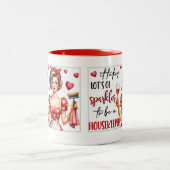 Retro Chic:  Pop Kunst Grappige Humor Quote Tweekleurige Koffiemok (Center)