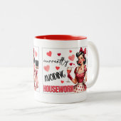 Retro Chic:  Pop Kunst Grappige Humor Quote Tweekleurige Koffiemok (Voorkant rechts)