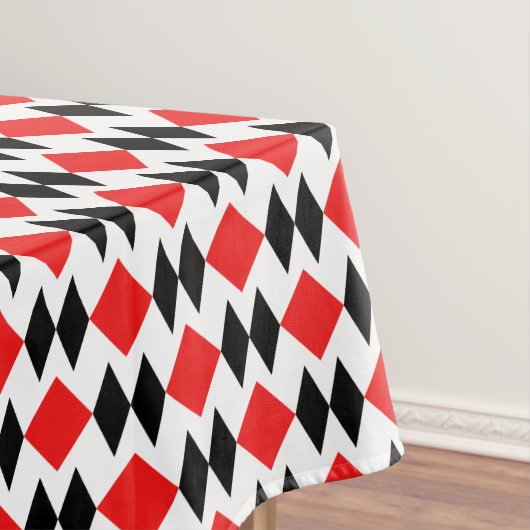 Retro Chic Red Black Diamond-vormpatroon Tafelkleed (Voorbeeld)