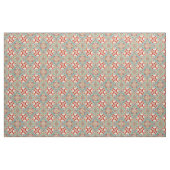 Retro Chic Red Blauwgroen Floral Mosaic Pattern Stof (Yard (91,4 cm))