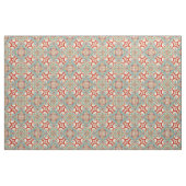 Retro Chic Red Blauwgroen Floral Mosaic Pattern Stof (Fat Quarter)