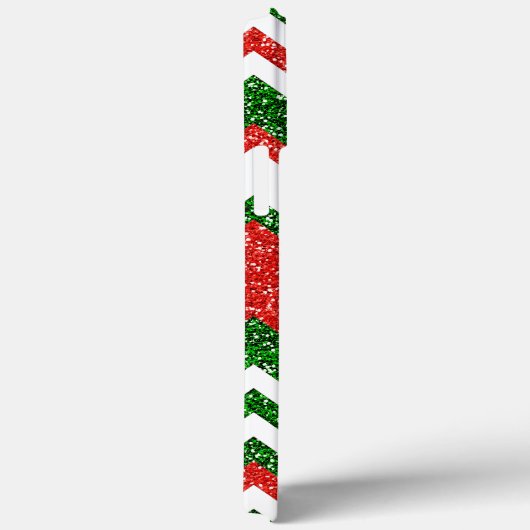 Retro Chic Red Green Zigzag Chevron Stripe Art Case-Mate iPhone Case (Achterkant / Rechts)