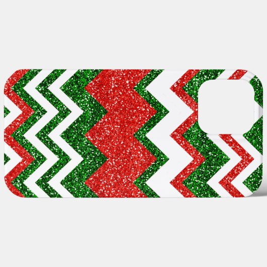 Retro Chic Red Green Zigzag Chevron Stripe Art Case-Mate iPhone Case (Achterkant (horizontaal))