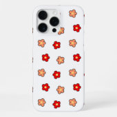Retro Chic Rood & Wit Bloempatroon Whimsicall iPhone Hoesje (Achterkant)