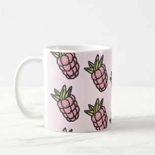 Retro Chic Roze Ananas Funky Y2K Fruit Design Koffiemok