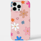 Retro Chic Roze Bloemen Patroon Whimsical Spring Case-Mate iPhone Case (Achterkant)