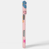 Retro Chic Roze Bloemen Patroon Whimsical Spring Case-Mate iPhone Case (Achterkant / Rechts)