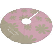 Retro Chic Roze en Goud Bloemen Vrolijk Kerstfeest Kerstboom Rok (Gekanteld)