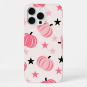 Retro Chic Roze Pompoen Patroon grillige Herfst iPhone Hoesje (Achterkant)