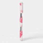 Retro Chic Roze Pompoen Patroon grillige Herfst iPhone Hoesje (Rechterkant)