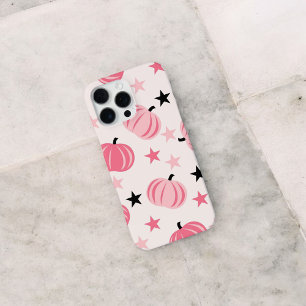 Retro Chic Roze Pompoen Patroon grillige Herfst iPhone 16 Pro Max Hoesje