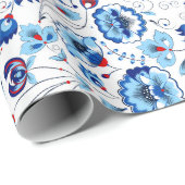 Retro Chic Russisch Kerstmis Chokhloma Gift Cadeaupapier (Rol Hoek)