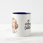 Retro Chic: Sarcastische 50s vrouw Grappig Tweekleurige Koffiemok (Center)