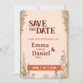 Retro Chic Save the Date Kaart (Voorkant)