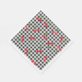 Retro Chic Schattige Rode Kersen Zwart & Wit Gingh Servet (Hoek)