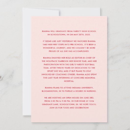 Retro Chic Script Klasse van 2025 Foto Open Huis Kaart (Achterkant)