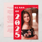 Retro Chic Script Klasse van 2025 Foto Open Huis Kaart (Voorkant / Achterkant)