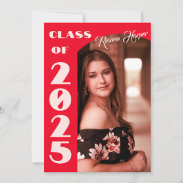 Retro Chic Script Klasse van 2025 Foto Open Huis Kaart