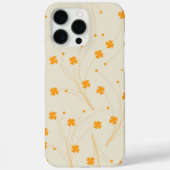 Retro Chic Sinaasappel & Beige Bloempatroon grilli Case-Mate iPhone Case (Achterkant)