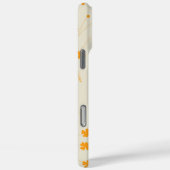 Retro Chic Sinaasappel & Beige Bloempatroon grilli Case-Mate iPhone Case (Achterkant / Rechts)