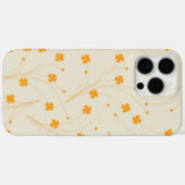 Retro Chic Sinaasappel & Beige Bloempatroon grilli Case-Mate iPhone Case (Achterkant (horizontaal))
