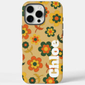 Retro Chic Sinaasappel Bloempatroon grillige Sprin Case-Mate iPhone Case (Achterkant)