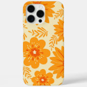 Retro Chic Sinaasappel Bloempatroon grillige Sprin Case-Mate iPhone Case (Achterkant)