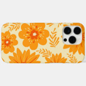 Retro Chic Sinaasappel Bloempatroon grillige Sprin Case-Mate iPhone Case (Achterkant (horizontaal))