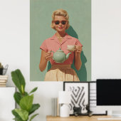 Retro Chic Tea Party Poster (Thuiskantoor)