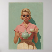 Retro Chic Tea Party Poster (Voorkant)