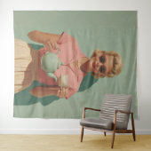 Retro Chic Tea Party Wandkleed (In Situ (horizontaal))