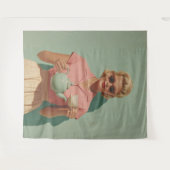 Retro Chic Tea Party Wandkleed (Voorkant (horizontaal))