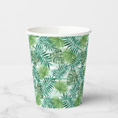 Retro Chic Tropical Green Palm laat kunstpatroon a Papieren Bekers (Links)