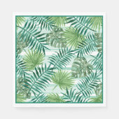 Retro Chic Tropical Green Palm laat kunstpatroon a Servetten (Voorkant)