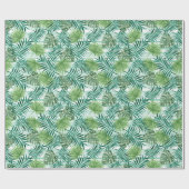 Retro Chic Tropical Green Palm Tree Leaving Foliag Cadeaupapier (Vlak)