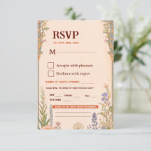 Retro Chic Trouw RSVP Kaart