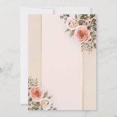 Retro Chic Waterverf Roze Rozen Bruiloft Kaart (Achterkant)