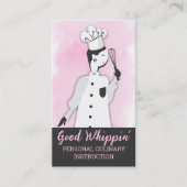Retro chic whisk vrouw gebak chef catering bakken visitekaartje (Voorkant)