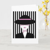 Retro Chic Woman Kaart (Gele Bloem)