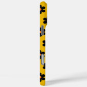 Retro Chic Zwart & Mosterd Bloemen Patroon Case-Mate iPhone Case (Achterkant / Rechts)