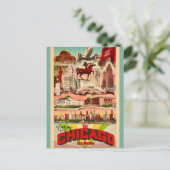 Retro Chicago Attracties Briefkaart (Staand voorkant)