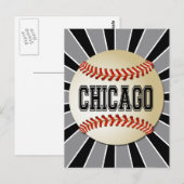 RETRO CHICAGO BASEBALL BRIEFKAART (Voorkant / Achterkant)