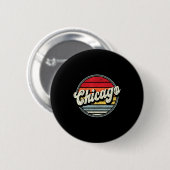 Retro Chicago Home State Cool 70s Style Sunset Man Ronde Button 5,7 Cm (Voorkant /achterkant)
